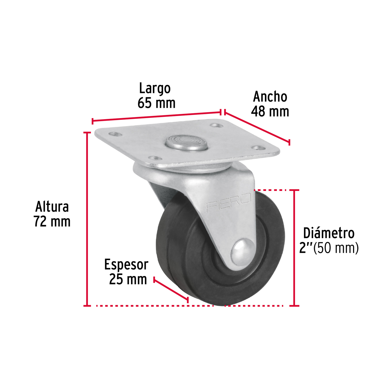 Rodaja hule 2", 25mm con balero