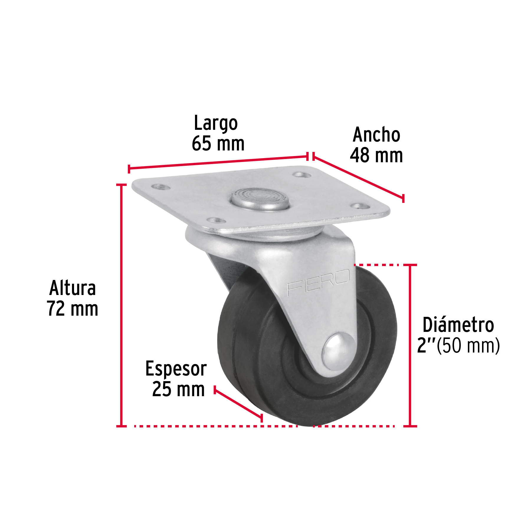Rodaja hule 2", 25mm con balero
