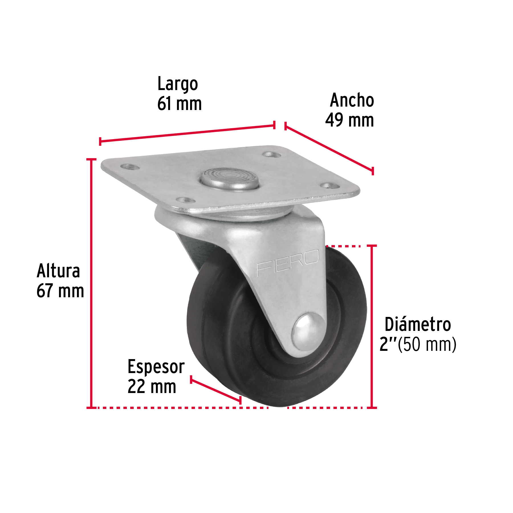 Rodaja hule 2", 22mm con buje