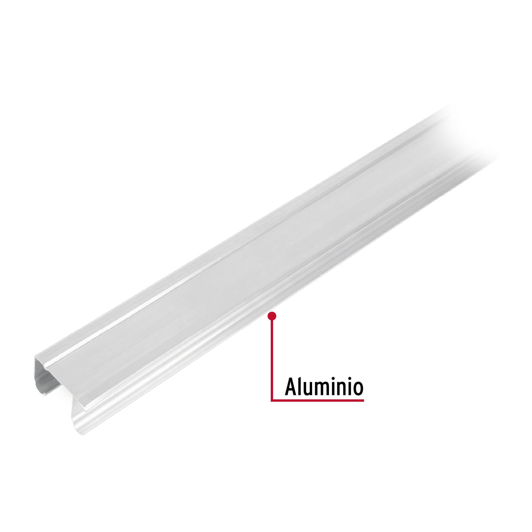 Riel superior  "JJ" de aluminio para puerta corrediza 3 m