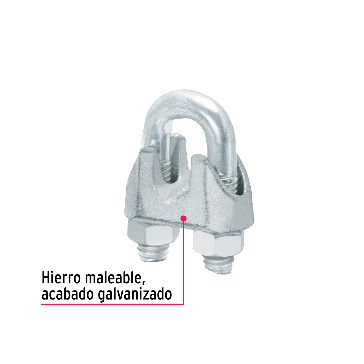 Bolsa con 20 nudos (perros) de hierro para cable de 3/8'
