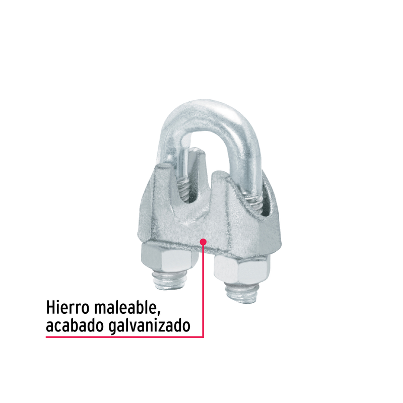 Bolsa con 20 nudos (perros) de hierro para cable de 3/8'