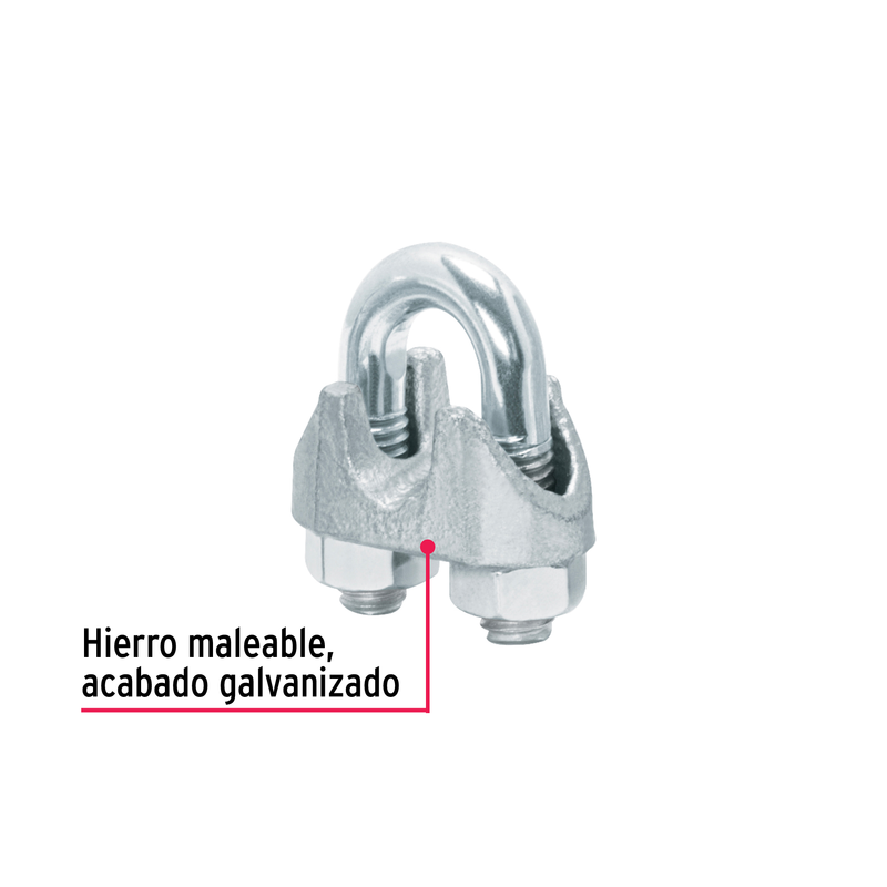 Bolsa con 25 nudos (perros) de hierro para cable de 5/16'