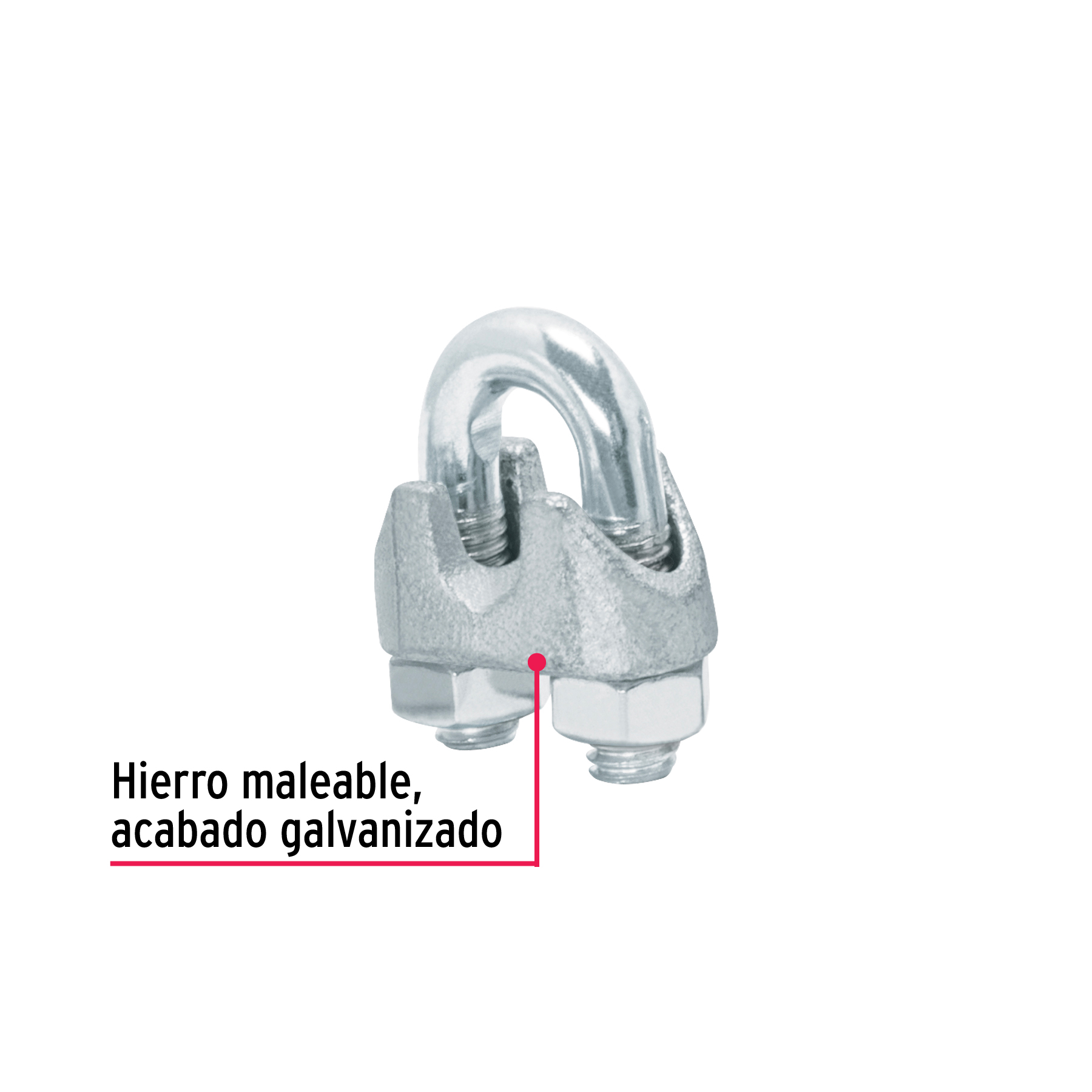 Bolsa con 40 nudos (perros) de hierro para cable de 1/4'