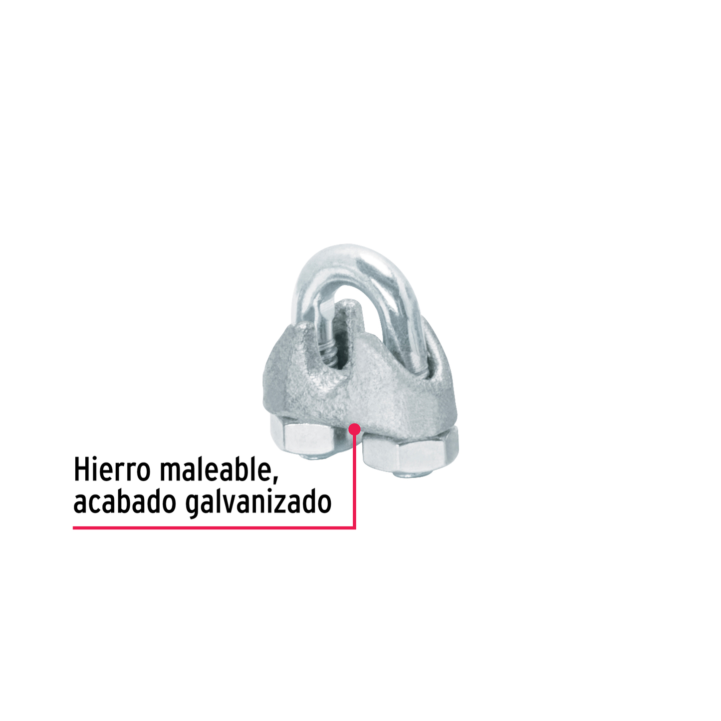 Bolsa con 50 nudos (perros) de hierro para cable de 3/16'