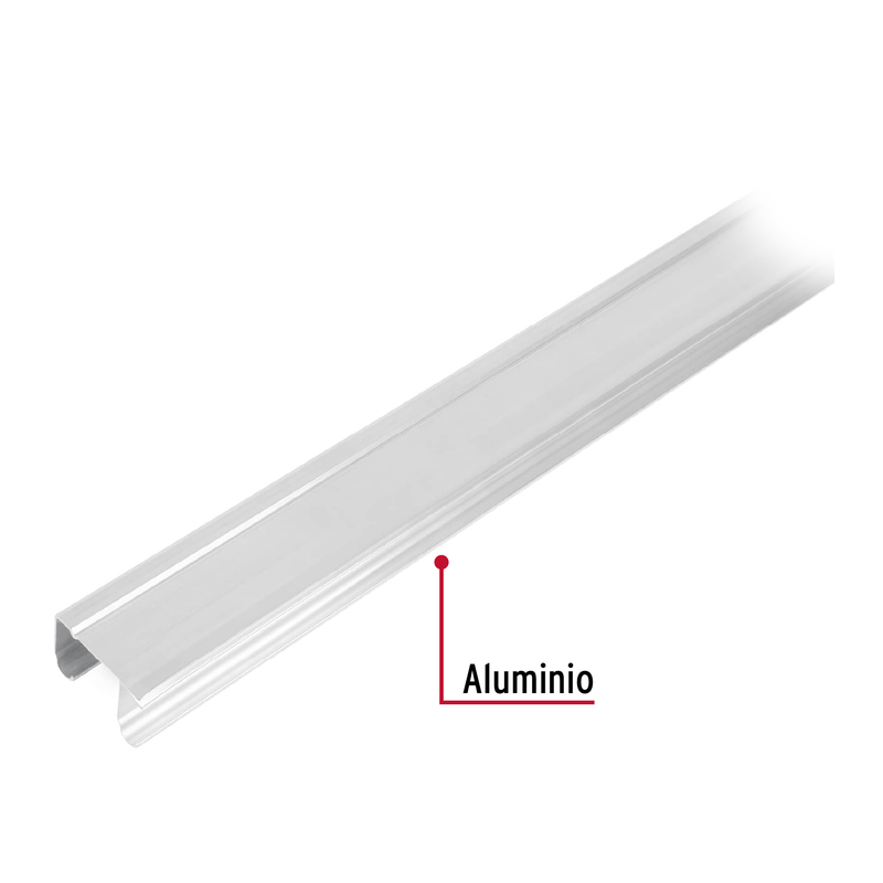 Riel superior "JJ" de aluminio para puerta corrediza 2 m