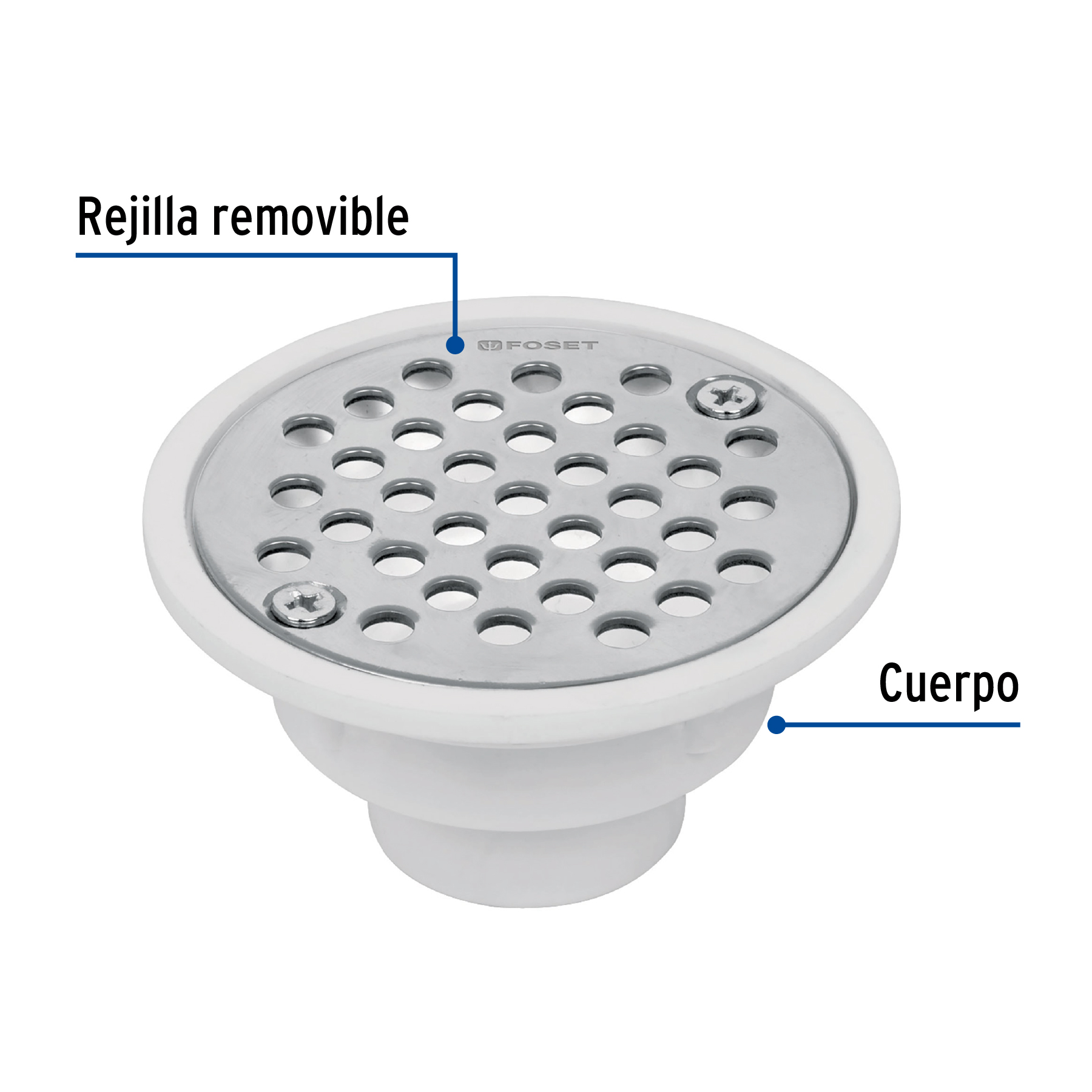 Resumidero polipropileno, redondo, modelo "C", 3-3/4", Basic