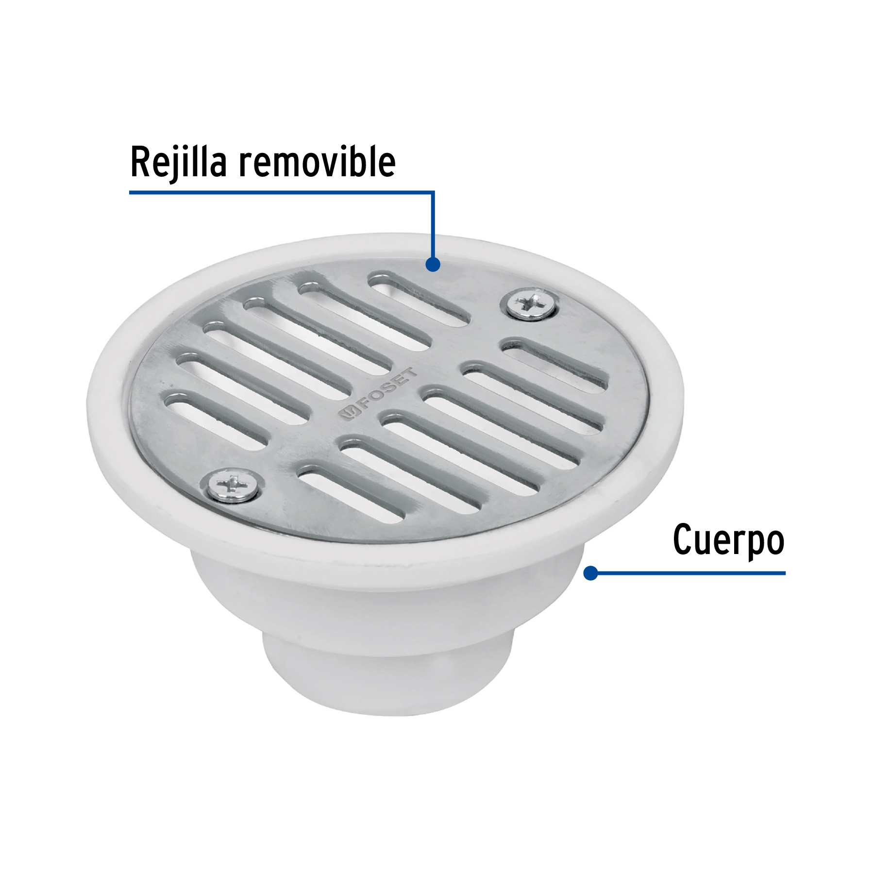 Resumidero polipropileno, redondo, modelo "A", 3-3/4", Basic