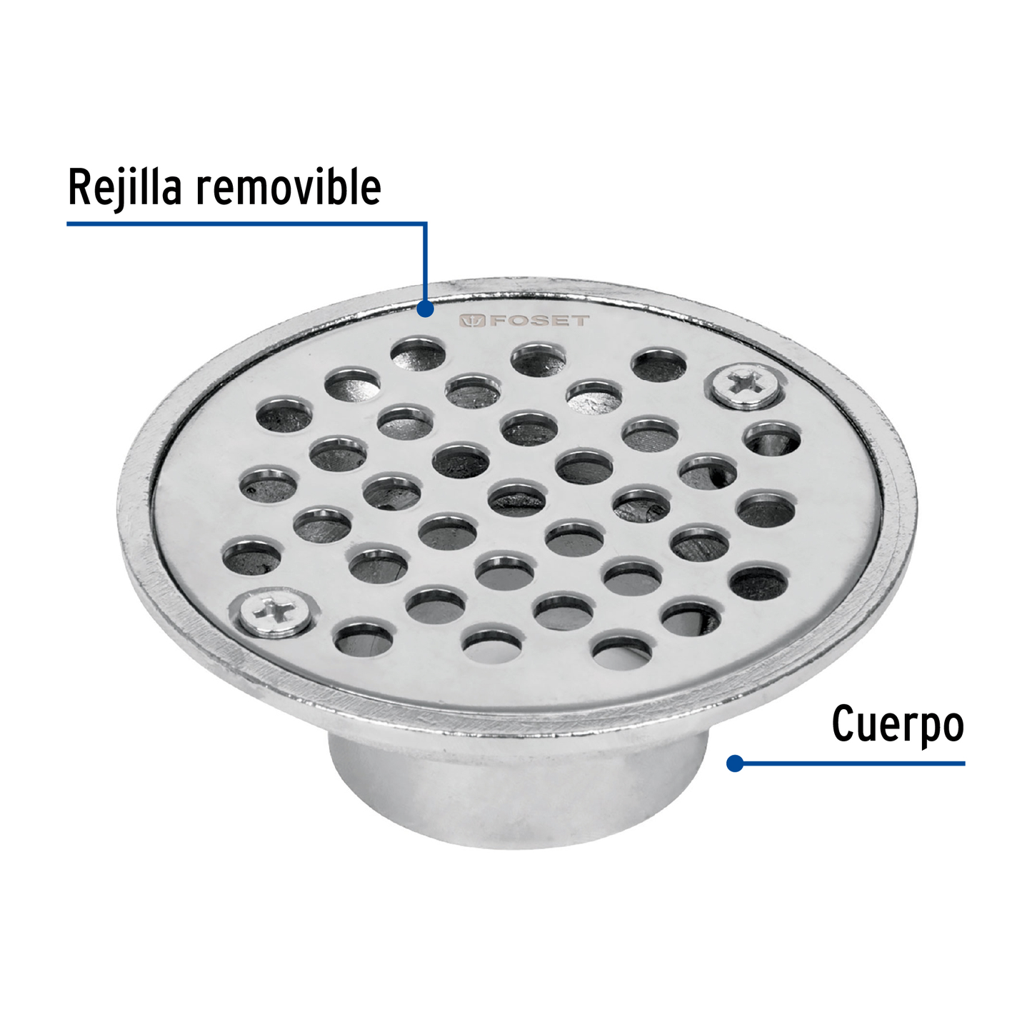 Resumidero de zinc, redondo, modelo "A", 3-3/4", Basic