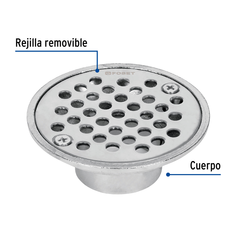 Resumidero de zinc, redondo, modelo "A", 3-3/4", Basic