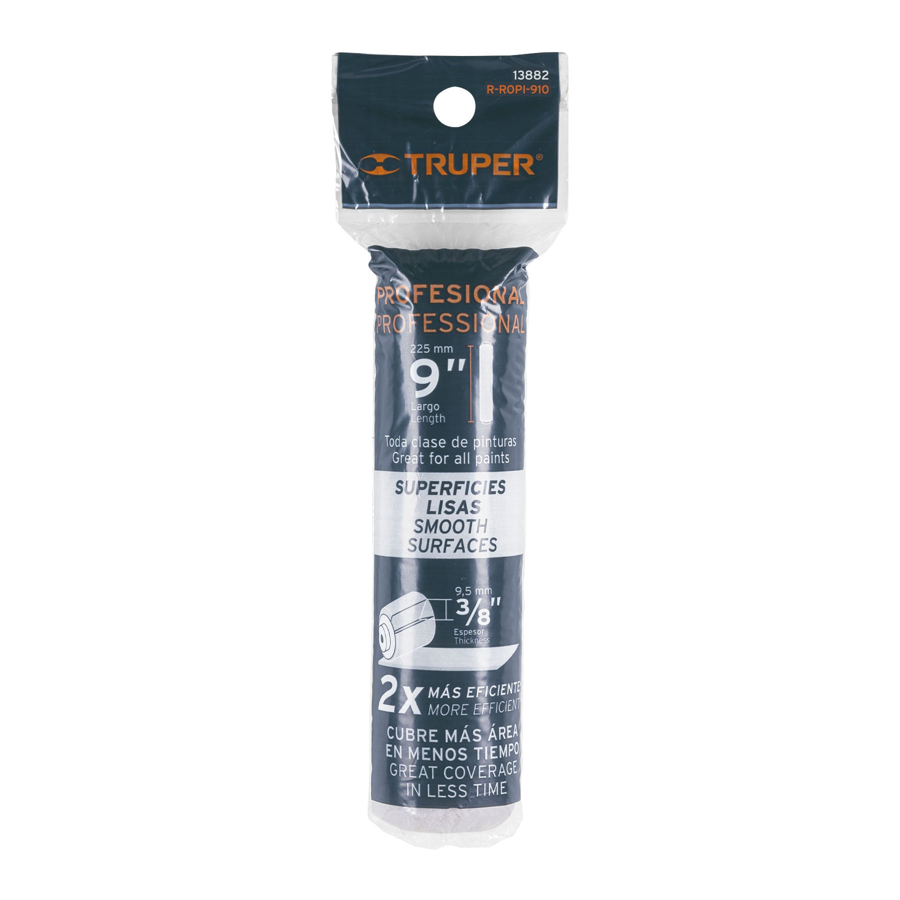 Repuesto para rodillo para pintar, felpa 9 x 3/8",extra lisa