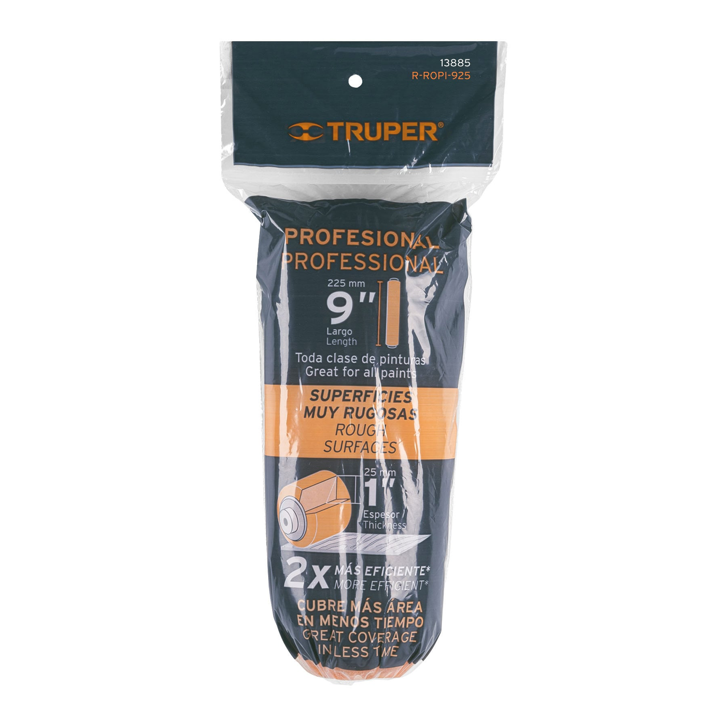 Repuesto para rodillo para pintar, felpa 9 x 1", rugosa