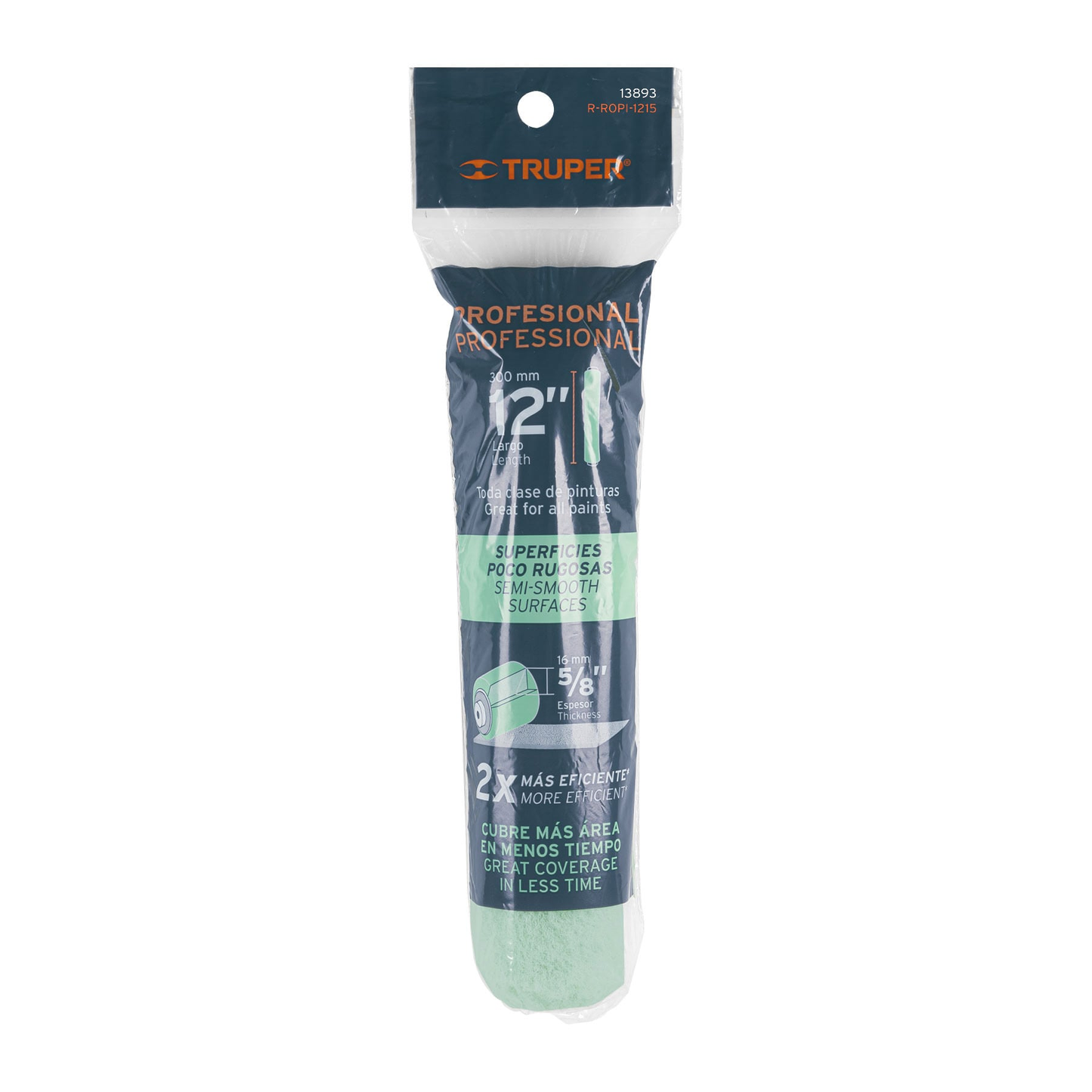 Repuesto para rodillo para pintar, felpa 12 x 5/8", lisa