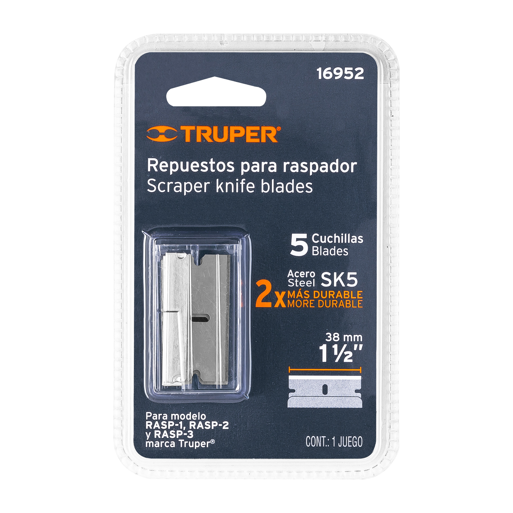 Repuesto para raspador RASP-2, blister con 4 pzas