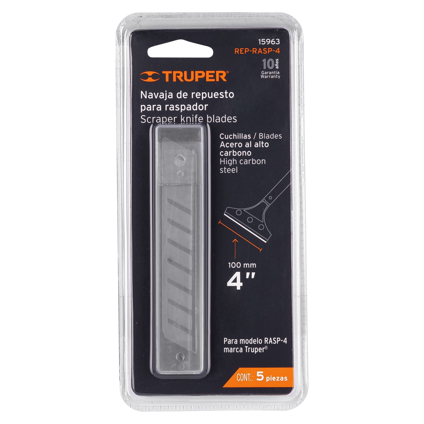 Repuesto para raspador metálico RASP-4, blister 5 piezas
