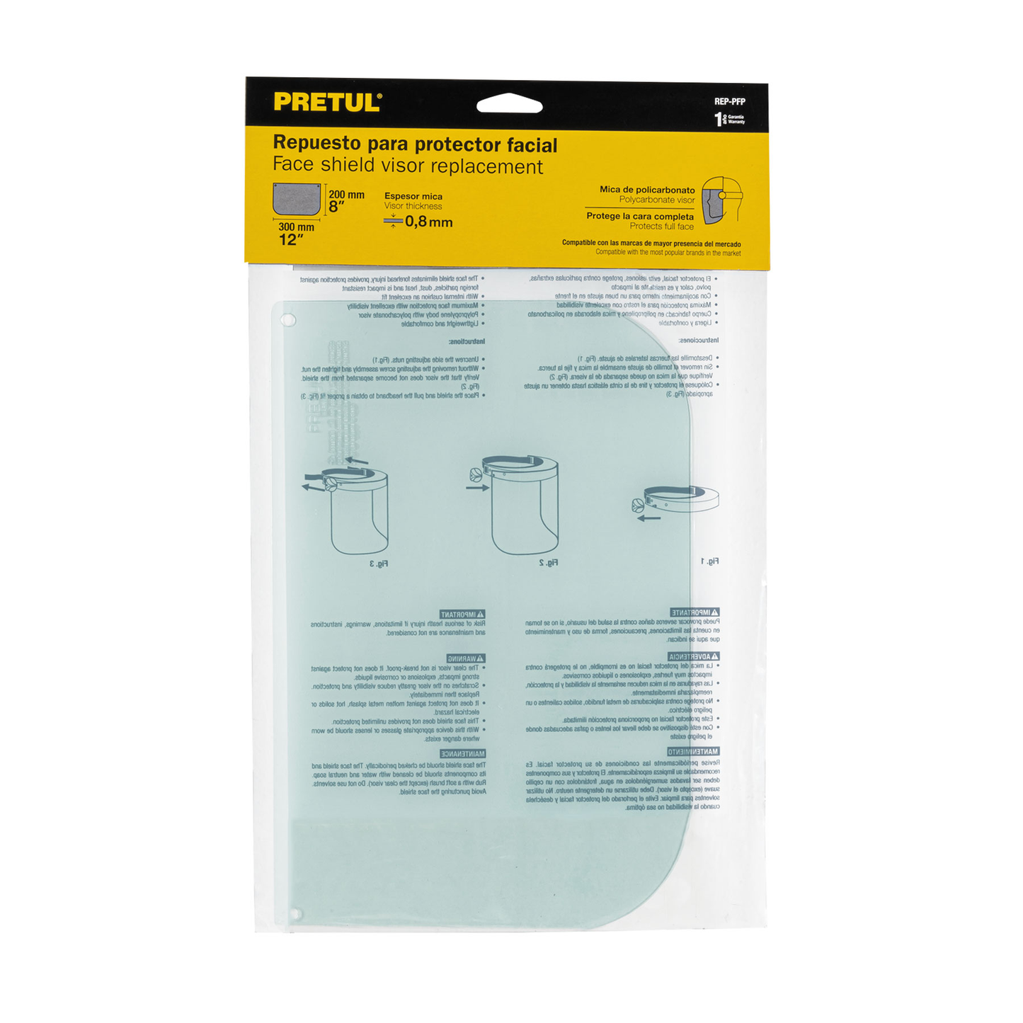 Repuesto para protector facial PF-500P
