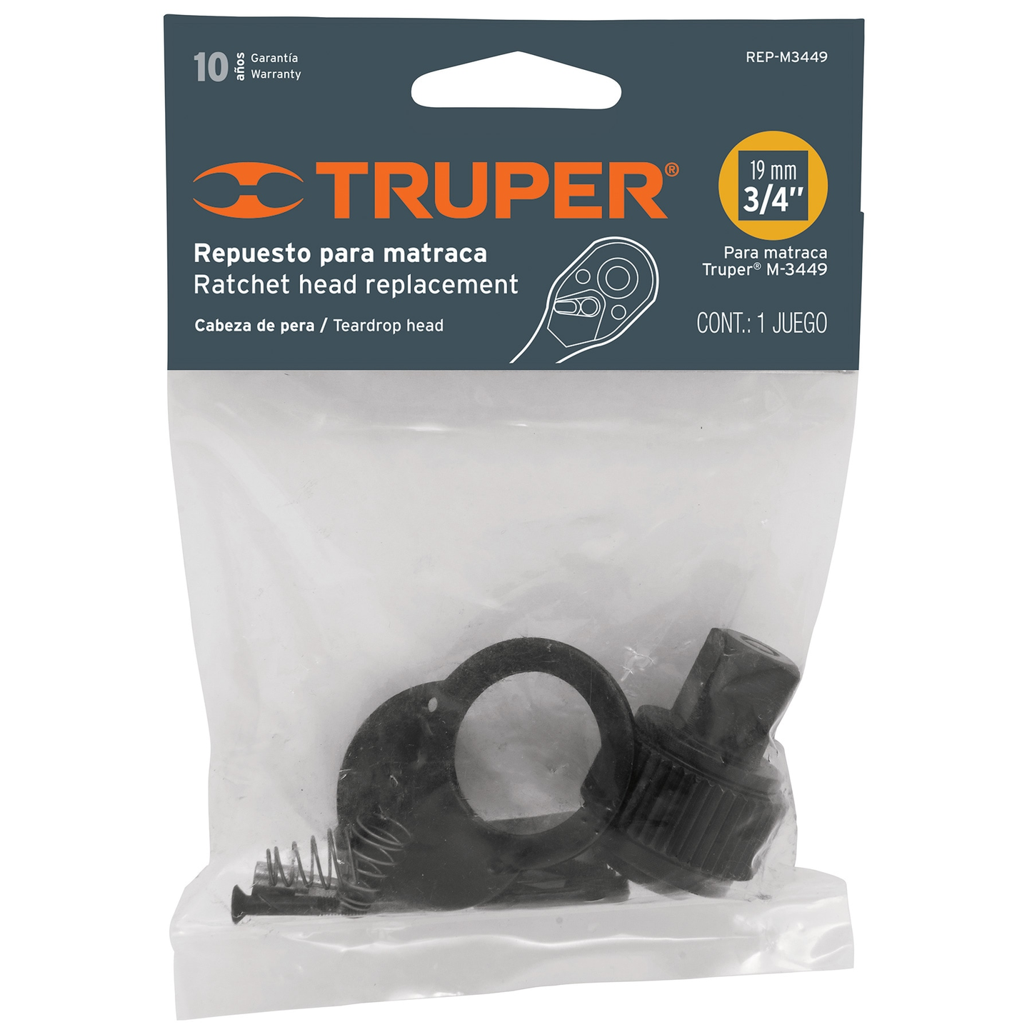 Repuesto para matraca cabeza de pera M-3449, cuadro 3/4"