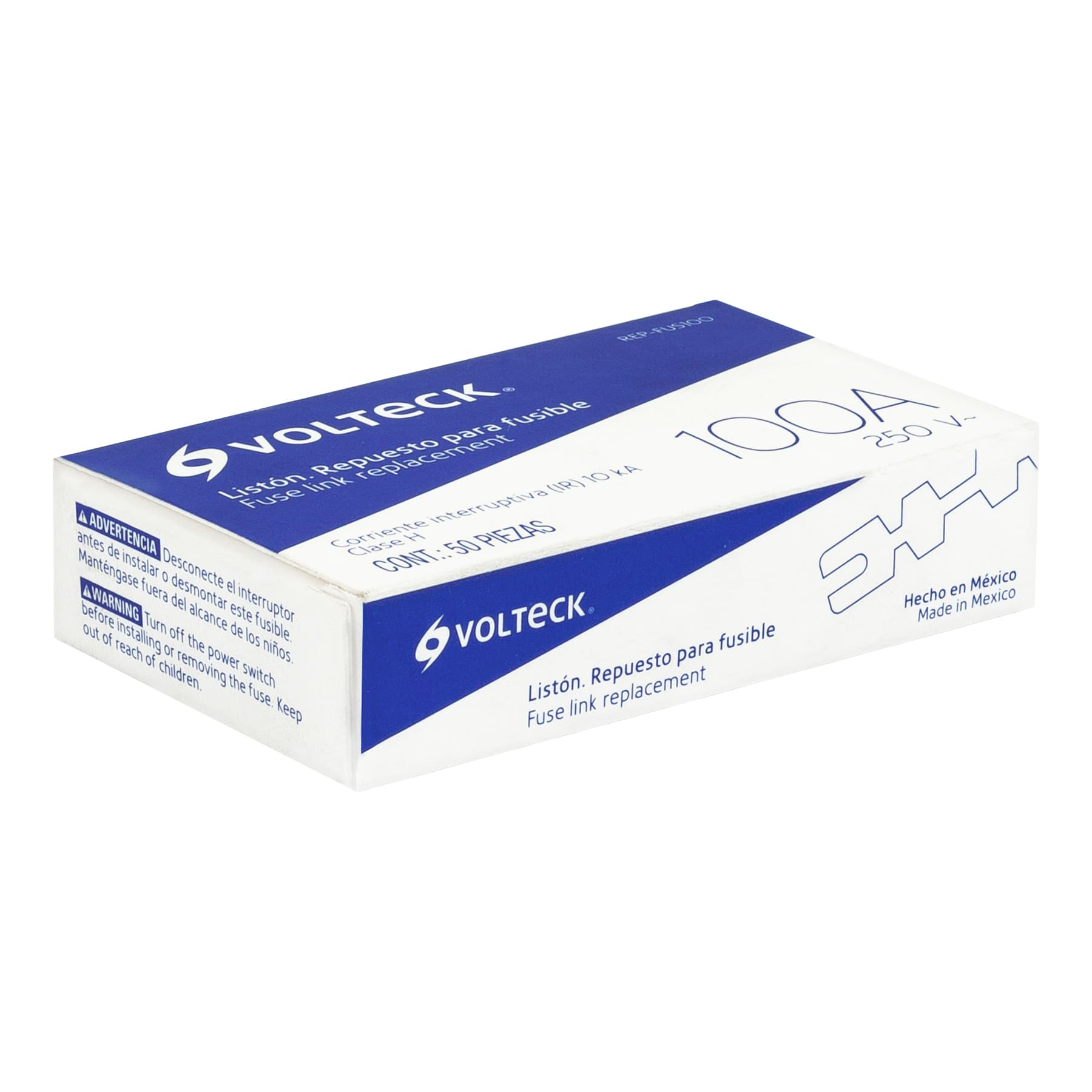 Repuesto para fusible de 100 a, Volteck, caja con 50 pzas