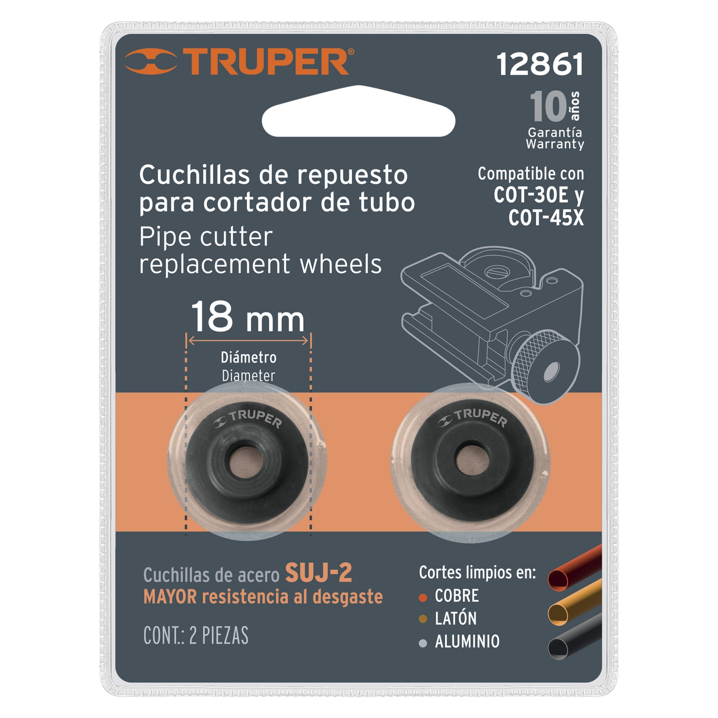 Repuesto de cuchillas para cortador COT-45X, COT-30E, 2 pzas