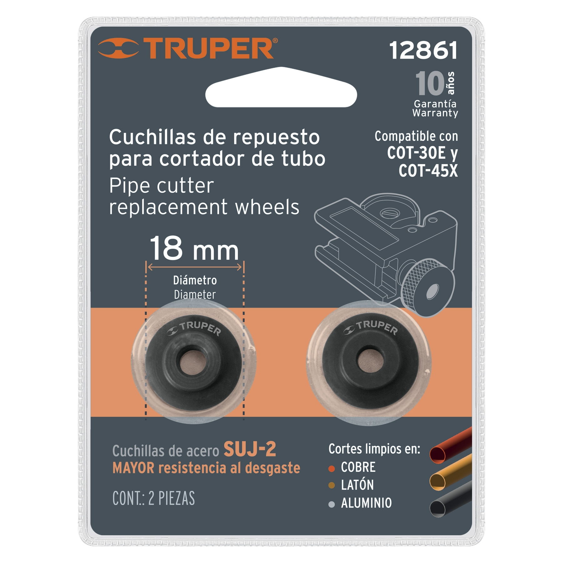 Repuesto de cuchillas para cortador COT-45X, COT-30E, 2 pzas