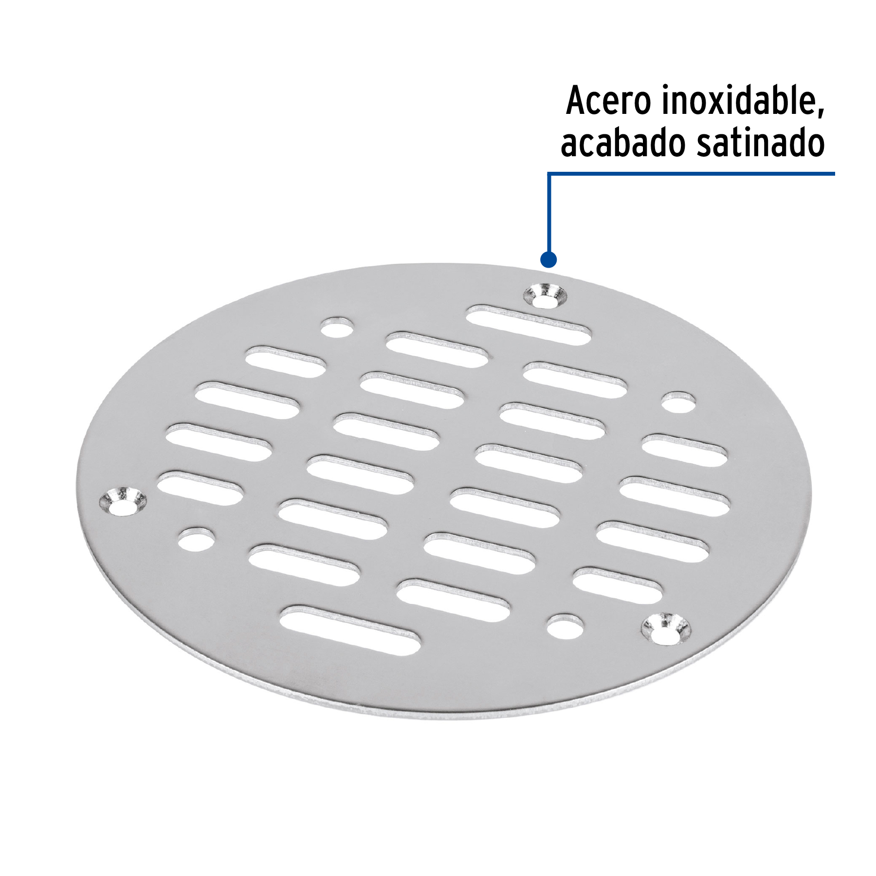 Rejilla acero inoxidable 5", 3 tornillos