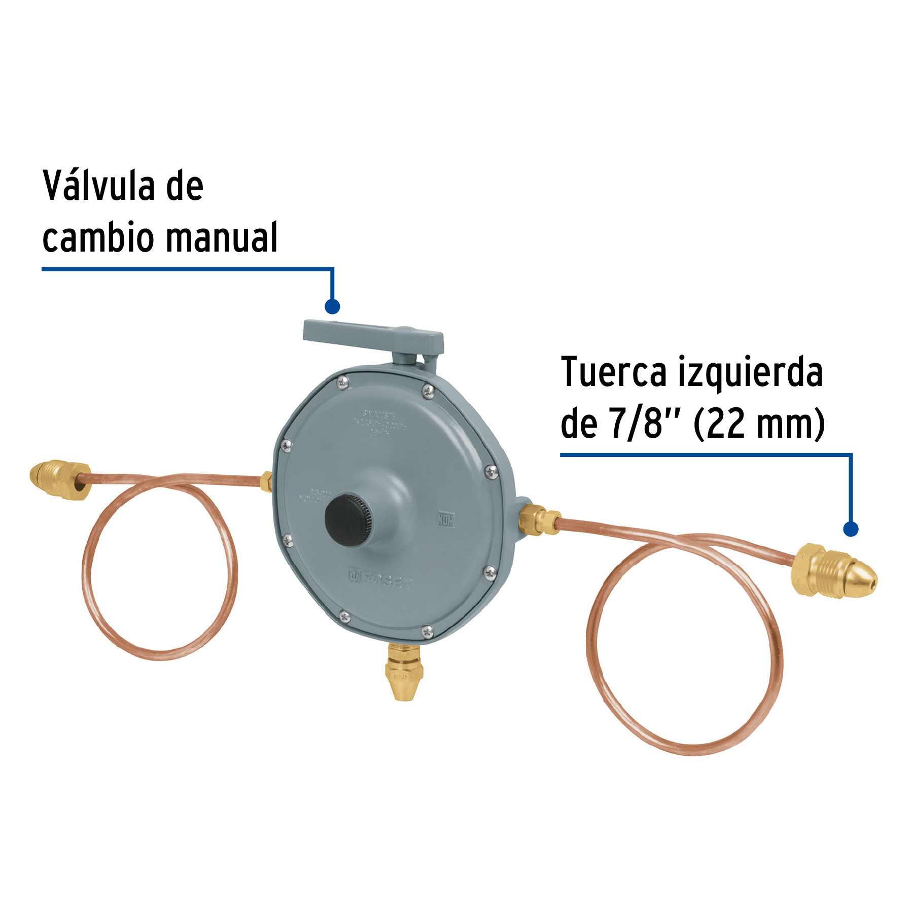 Regulador de gas de 2 vías