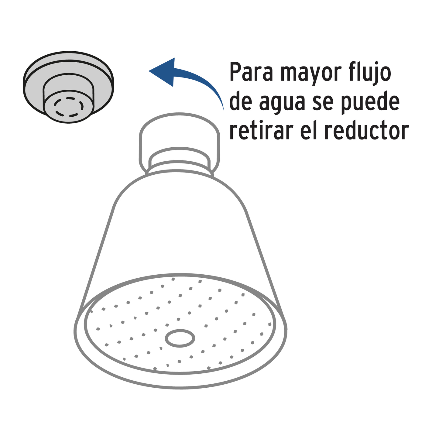 Regadera, 2-3/4", sin brazo, Aero