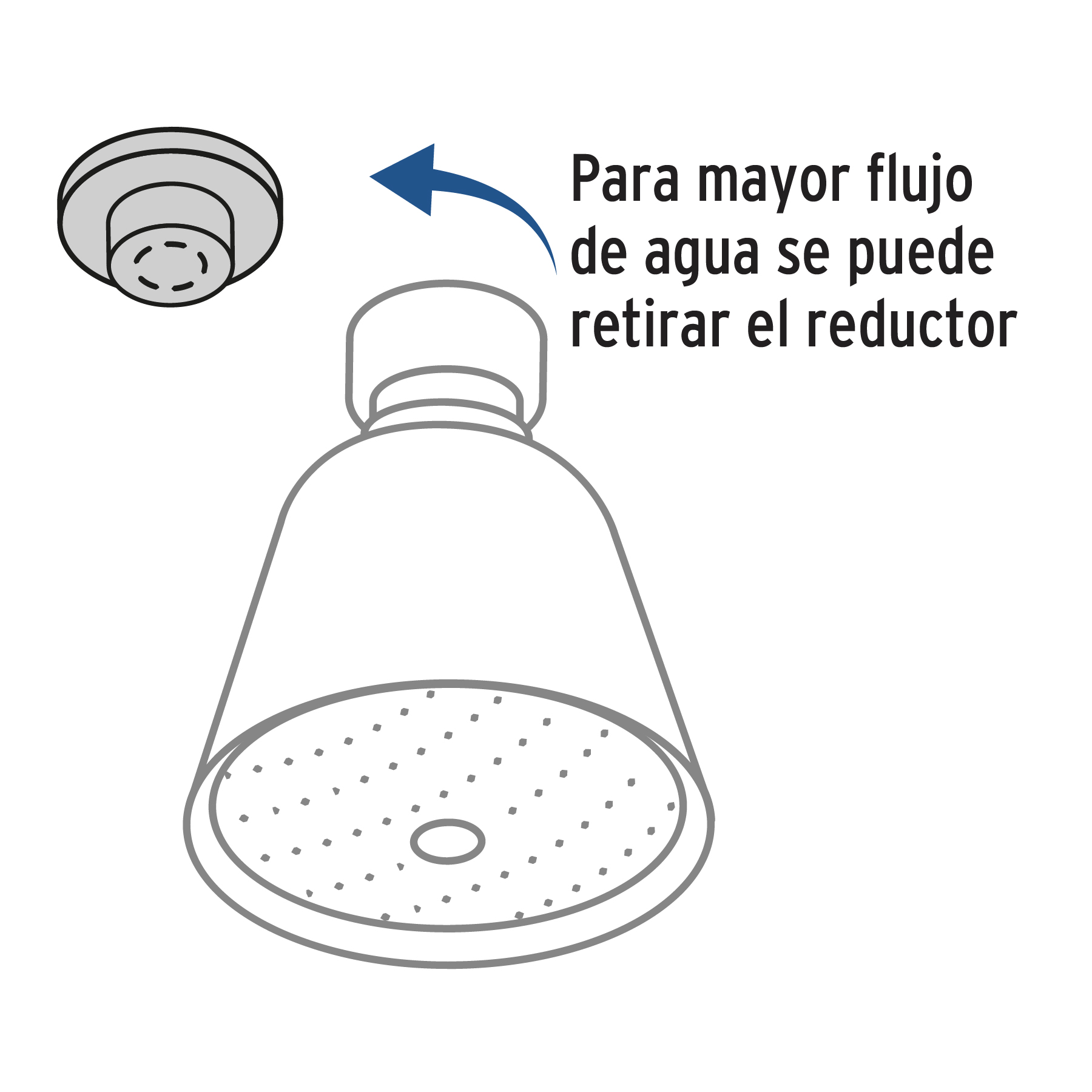 Regadera, 2-3/4", sin brazo, Aero