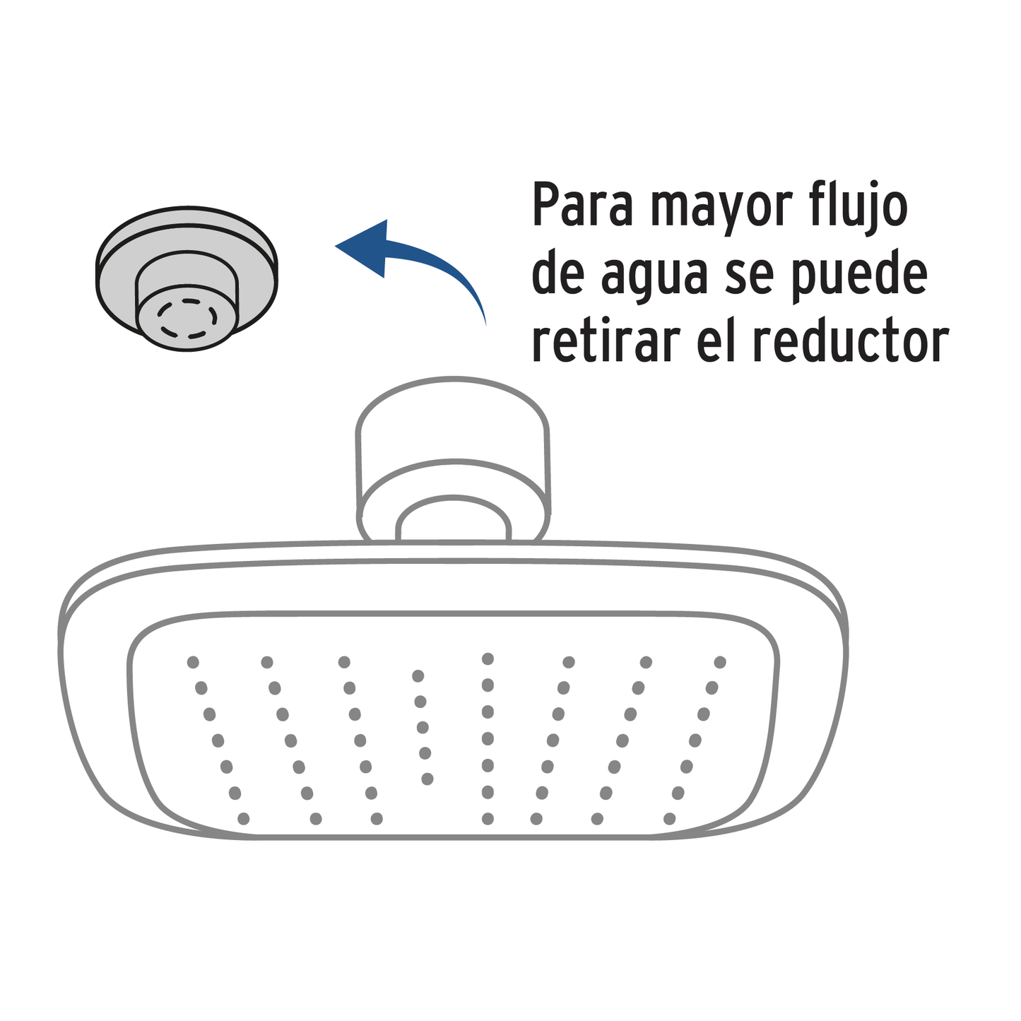 Regadera redonda, plástica, 6", con brazo, Aero