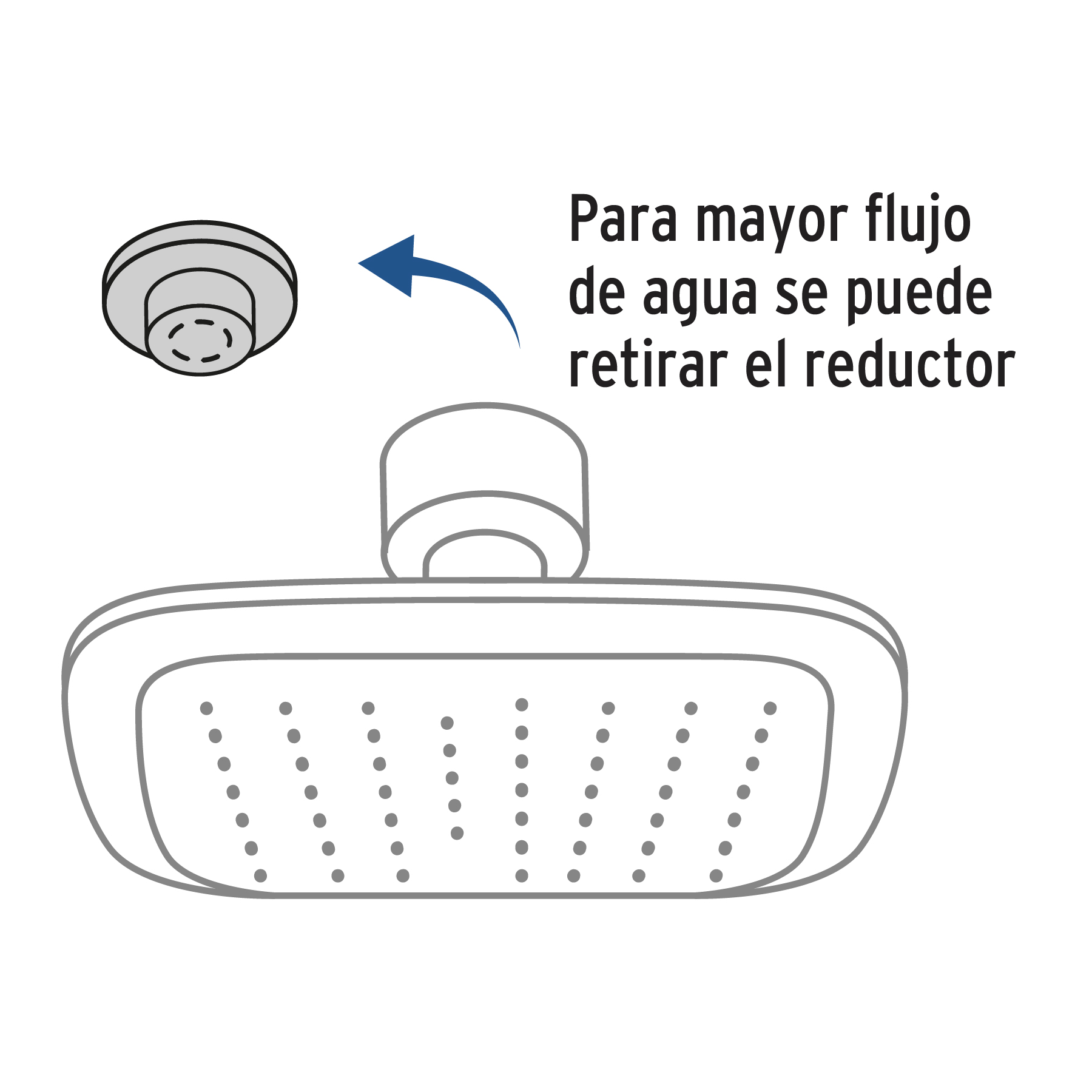 Regadera redonda, plástica, 6", con brazo, Aero