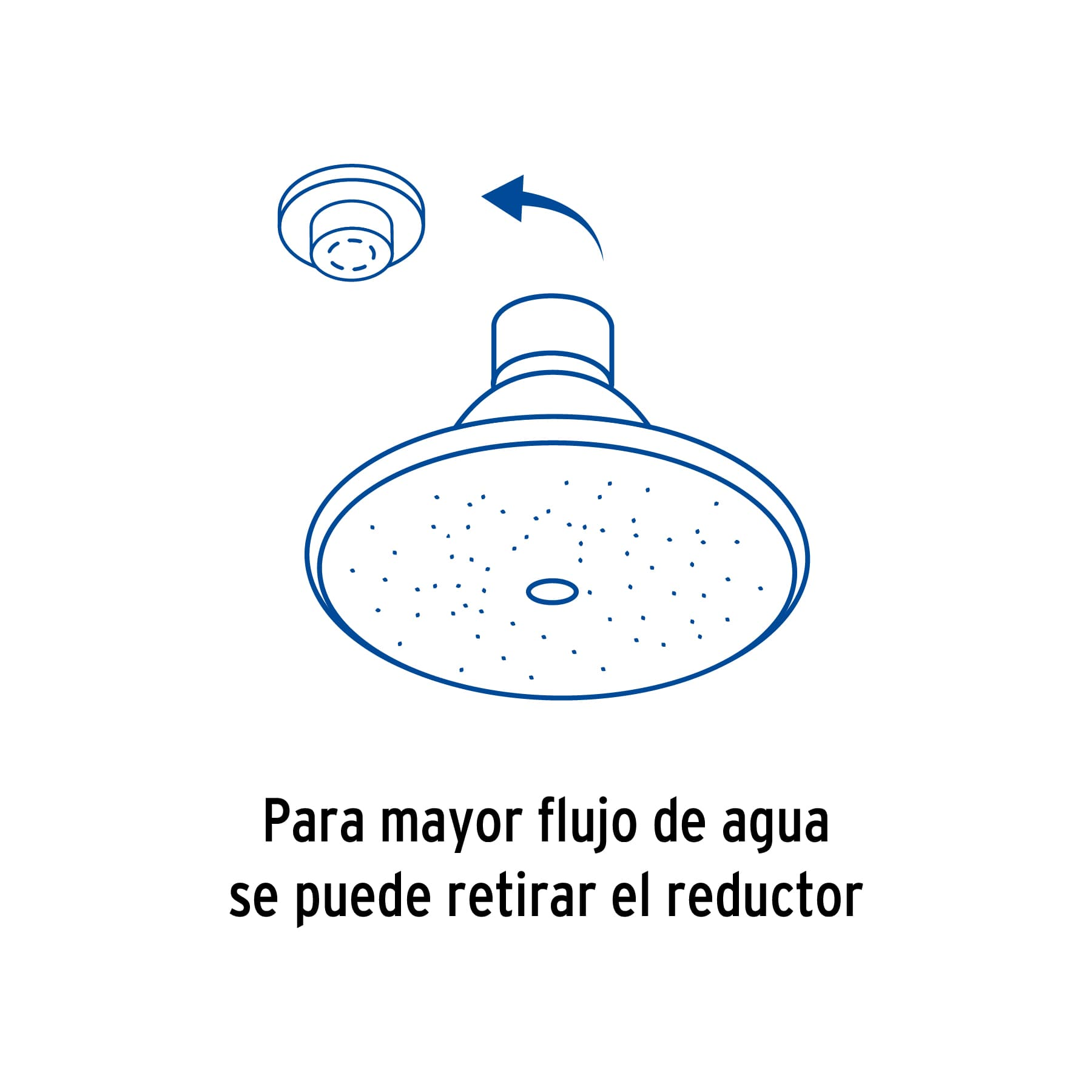 Regadera redonda, metálica, sin brazo Aqua