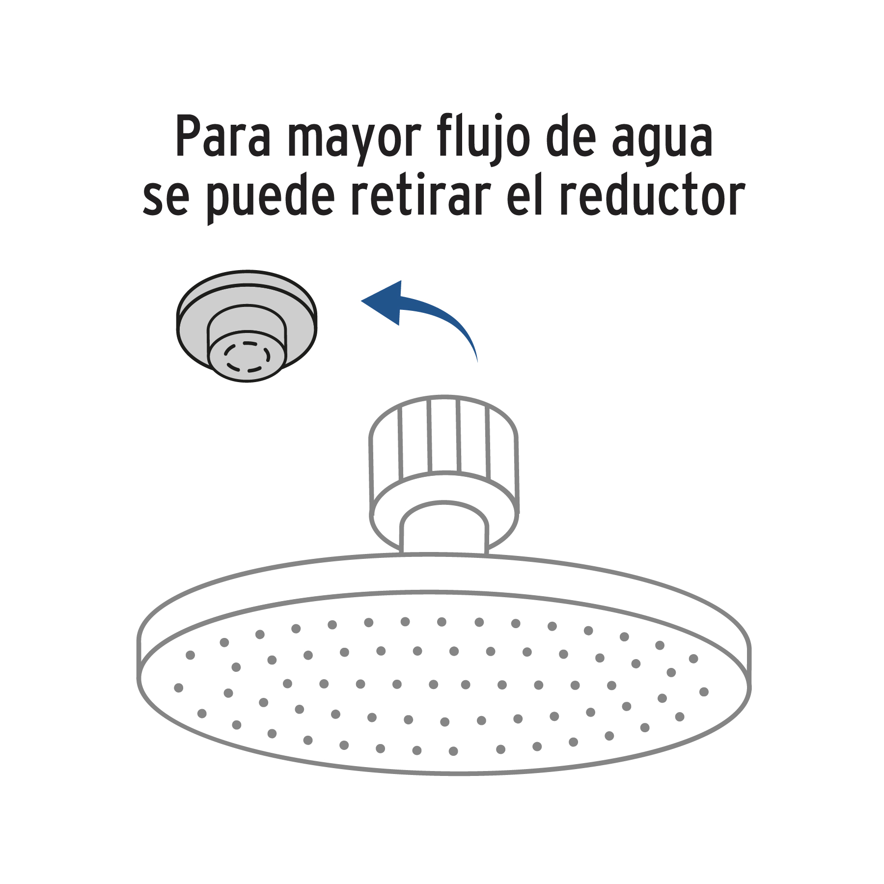 Regadera redonda, acero inoxidable, 8", satinada, Riviera