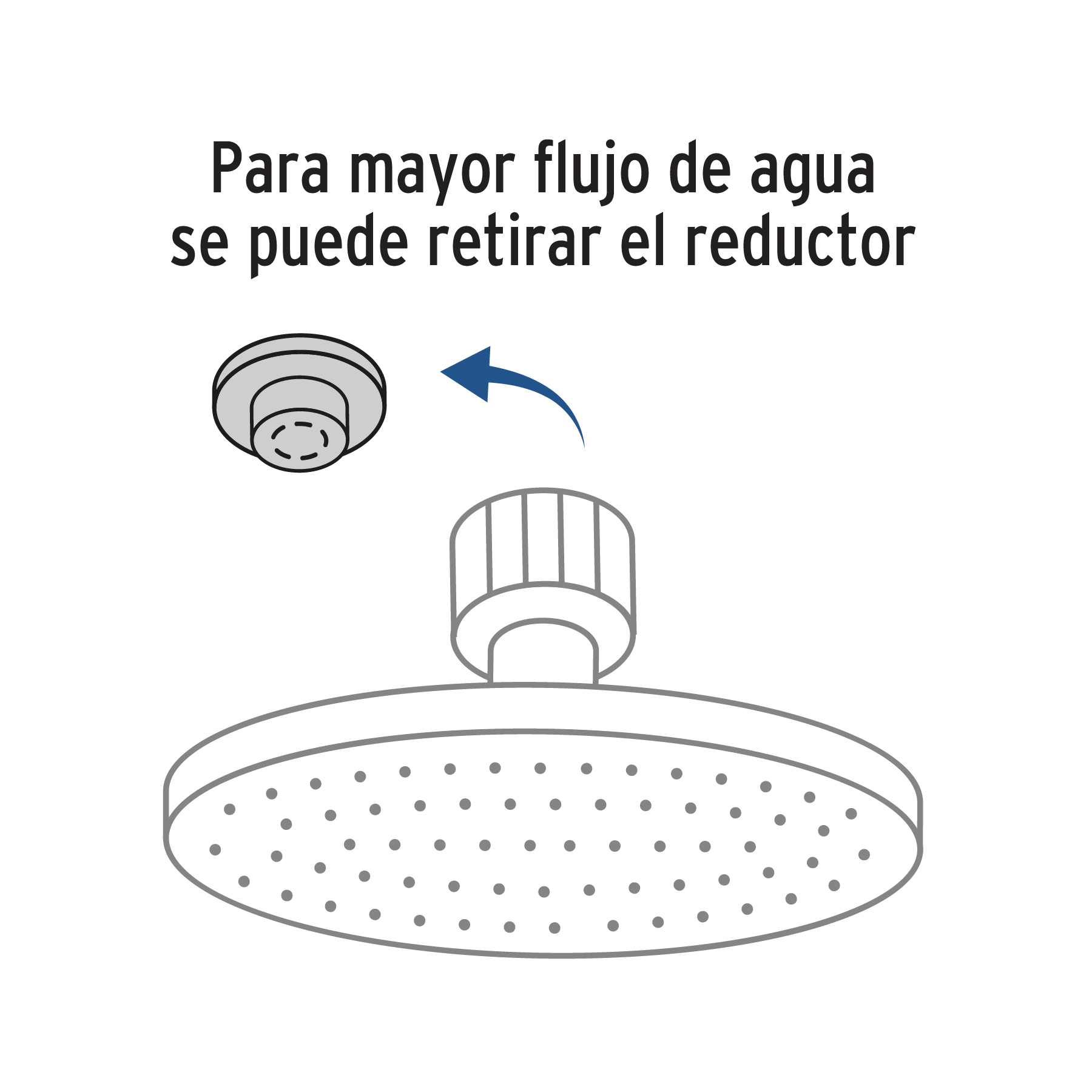 Regadera redonda, acero inoxidable, 8", cromada, Riviera