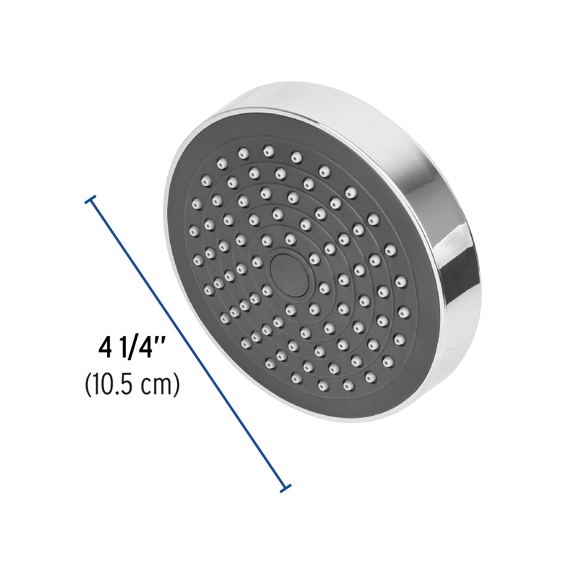 Regadera redonda, ABS, 4-1/4", sin brazo, Basic