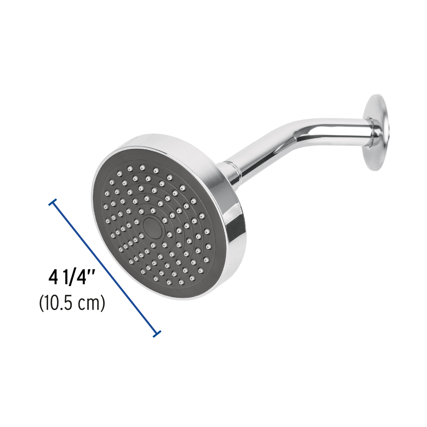 Regadera redonda, ABS, 4-1/4", con brazo, Basic