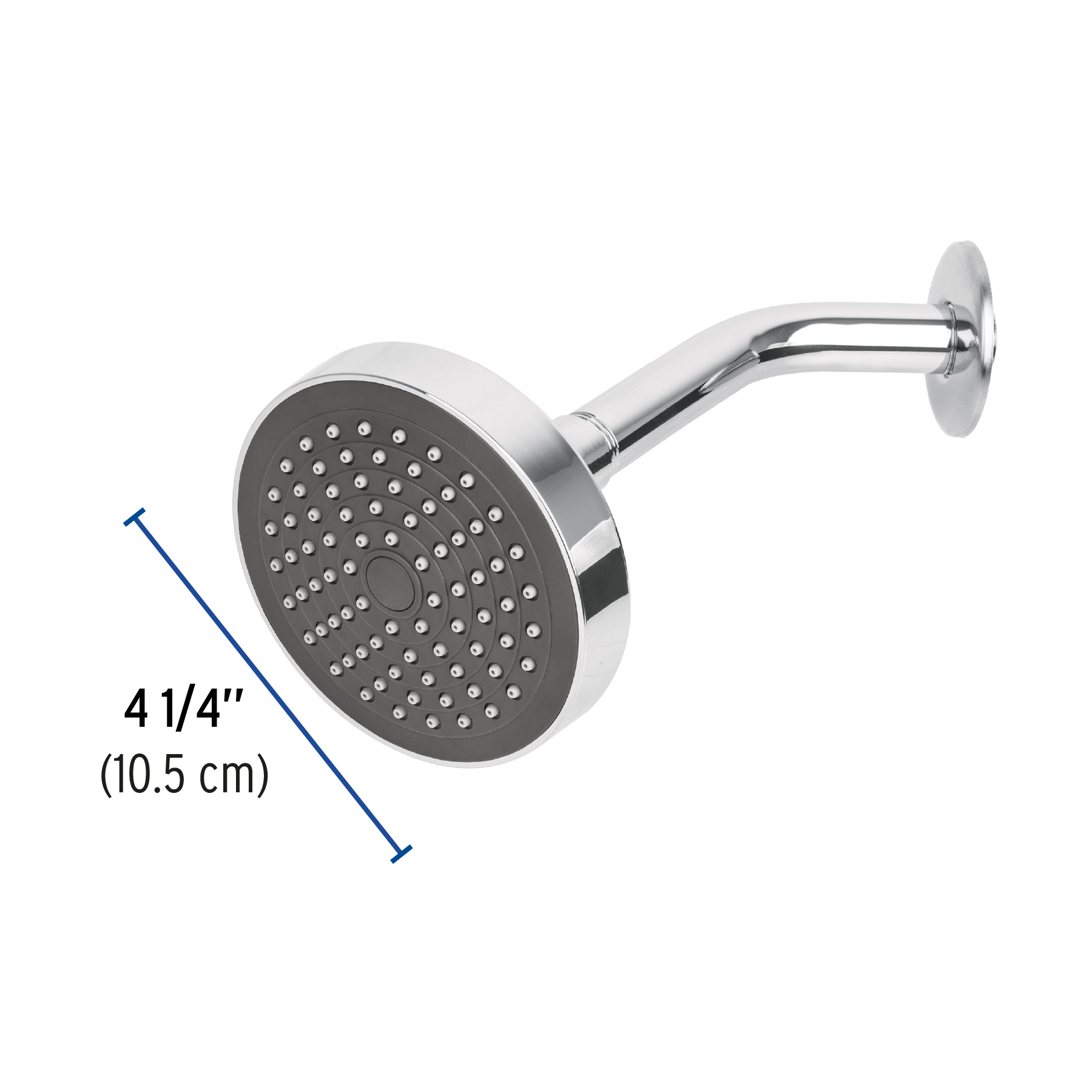 Regadera redonda, ABS, 4-1/4", con brazo, Basic