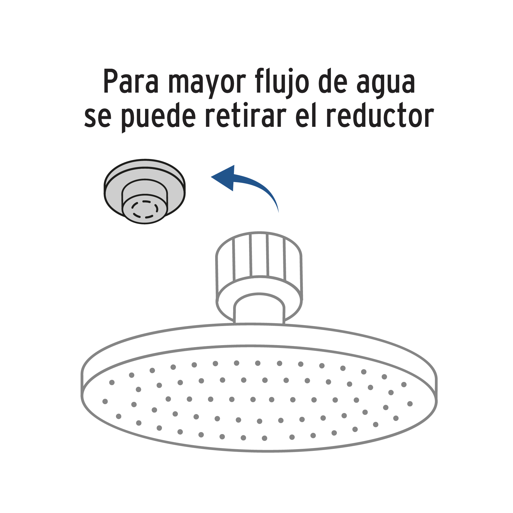 Regadera redonda, 6", sin brazo, Element