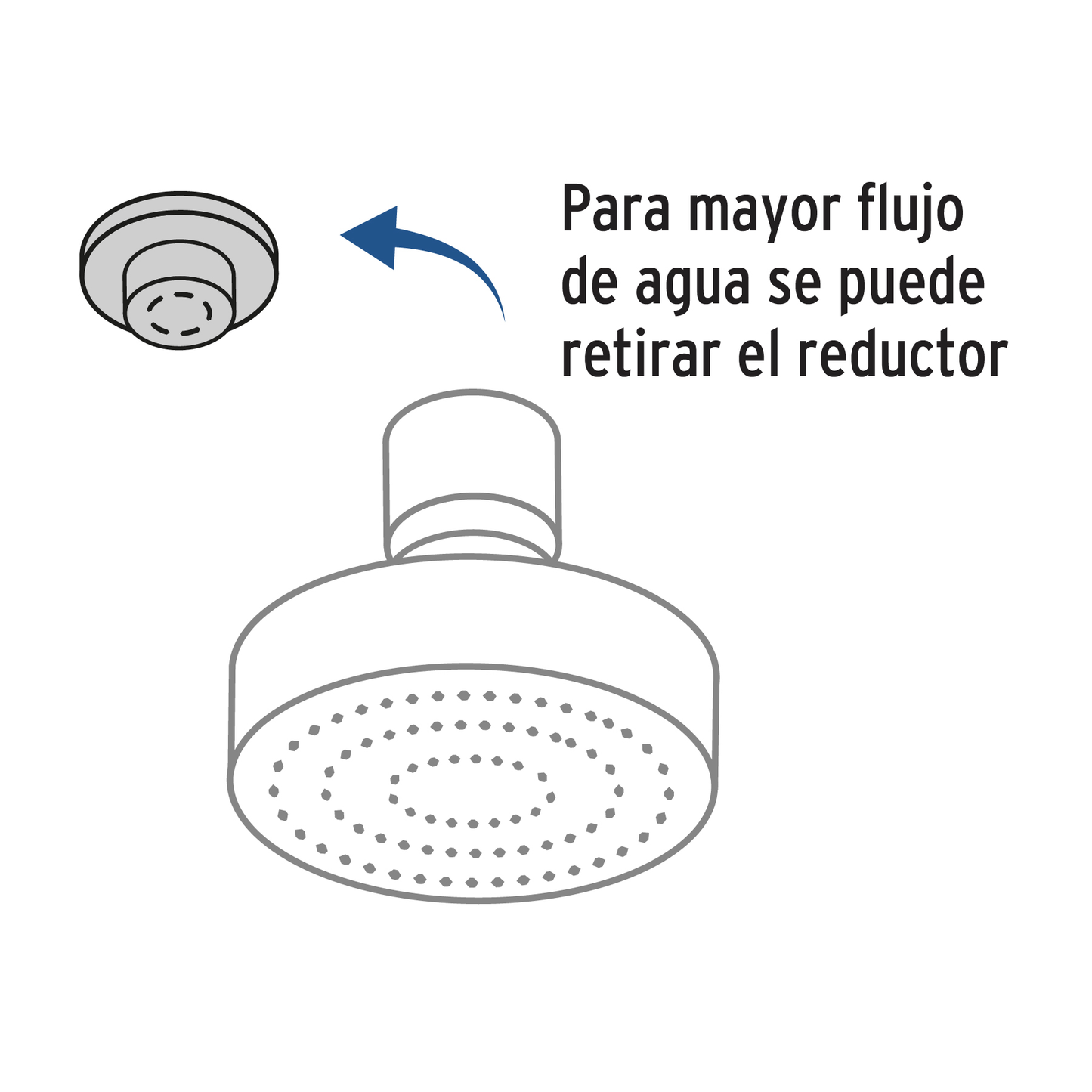 Regadera redonda, 4", sin brazo, Element