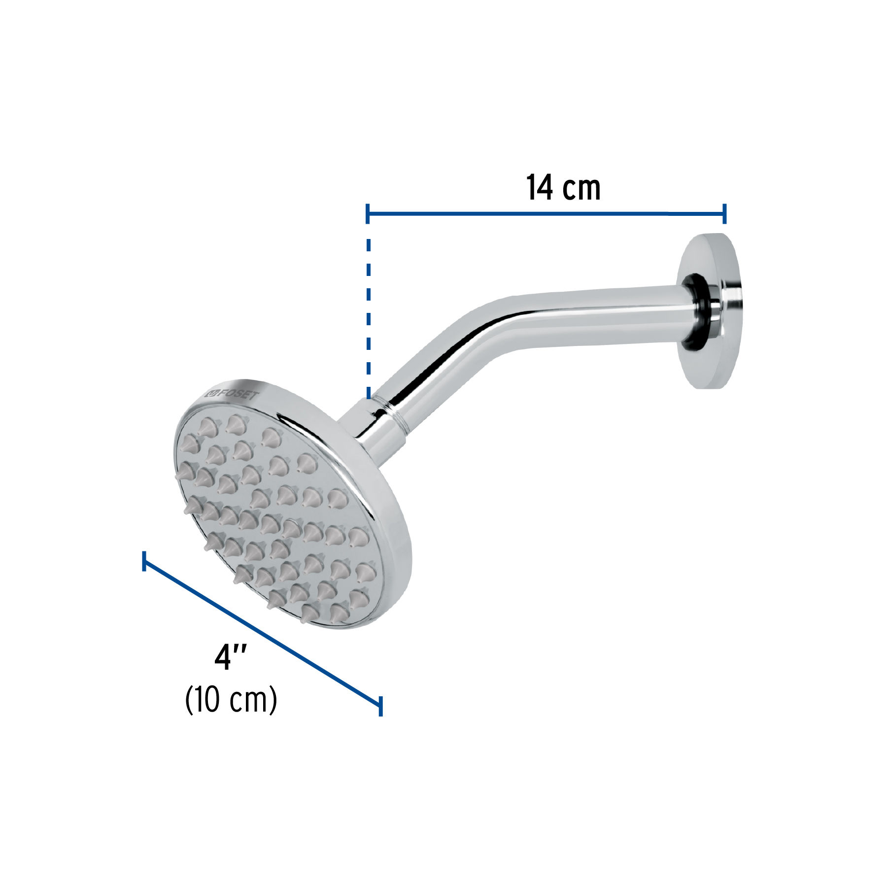 Regadera redonda, 4", con brazo, Element