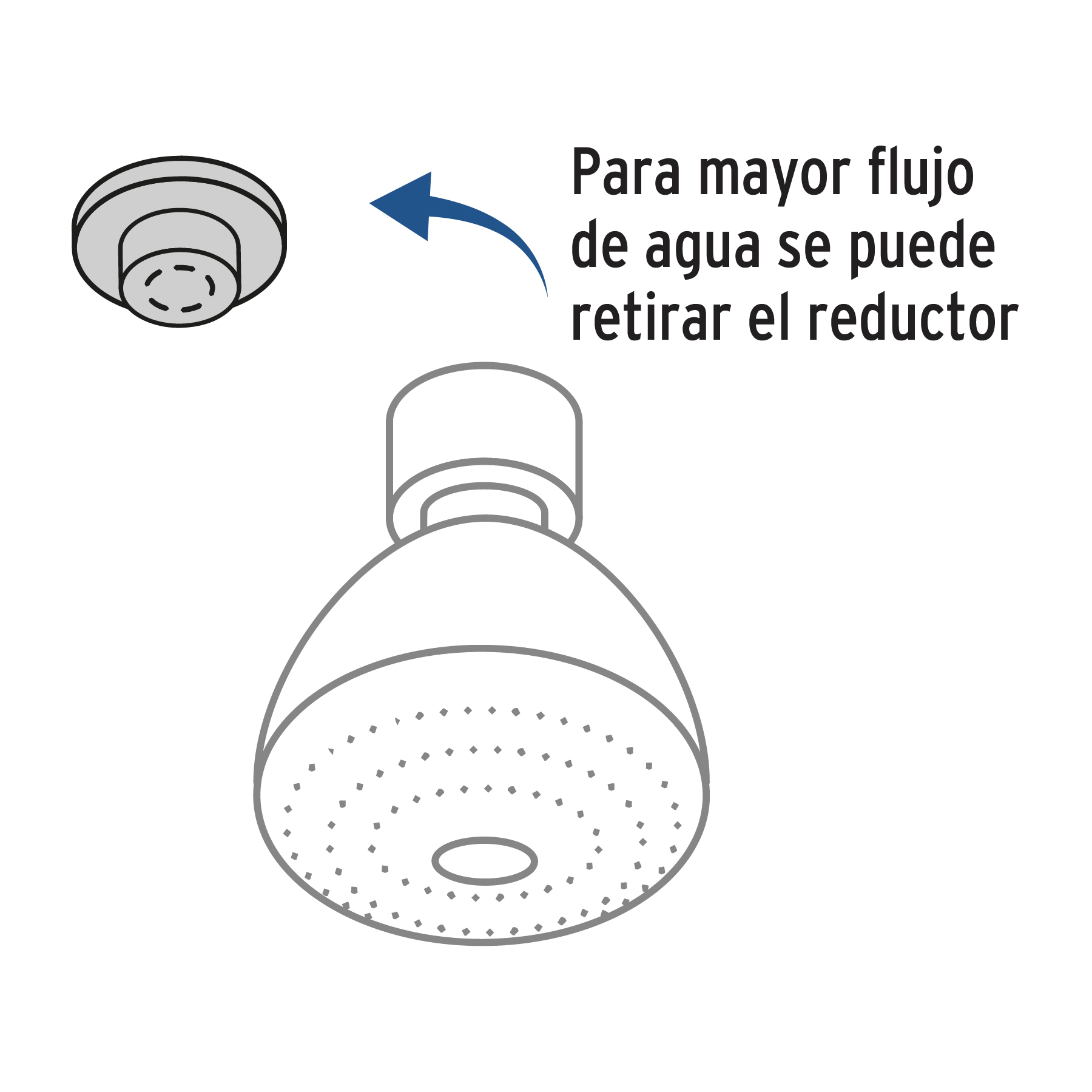 Regadera plástica, 5 funciones, sin brazo, Aqua
