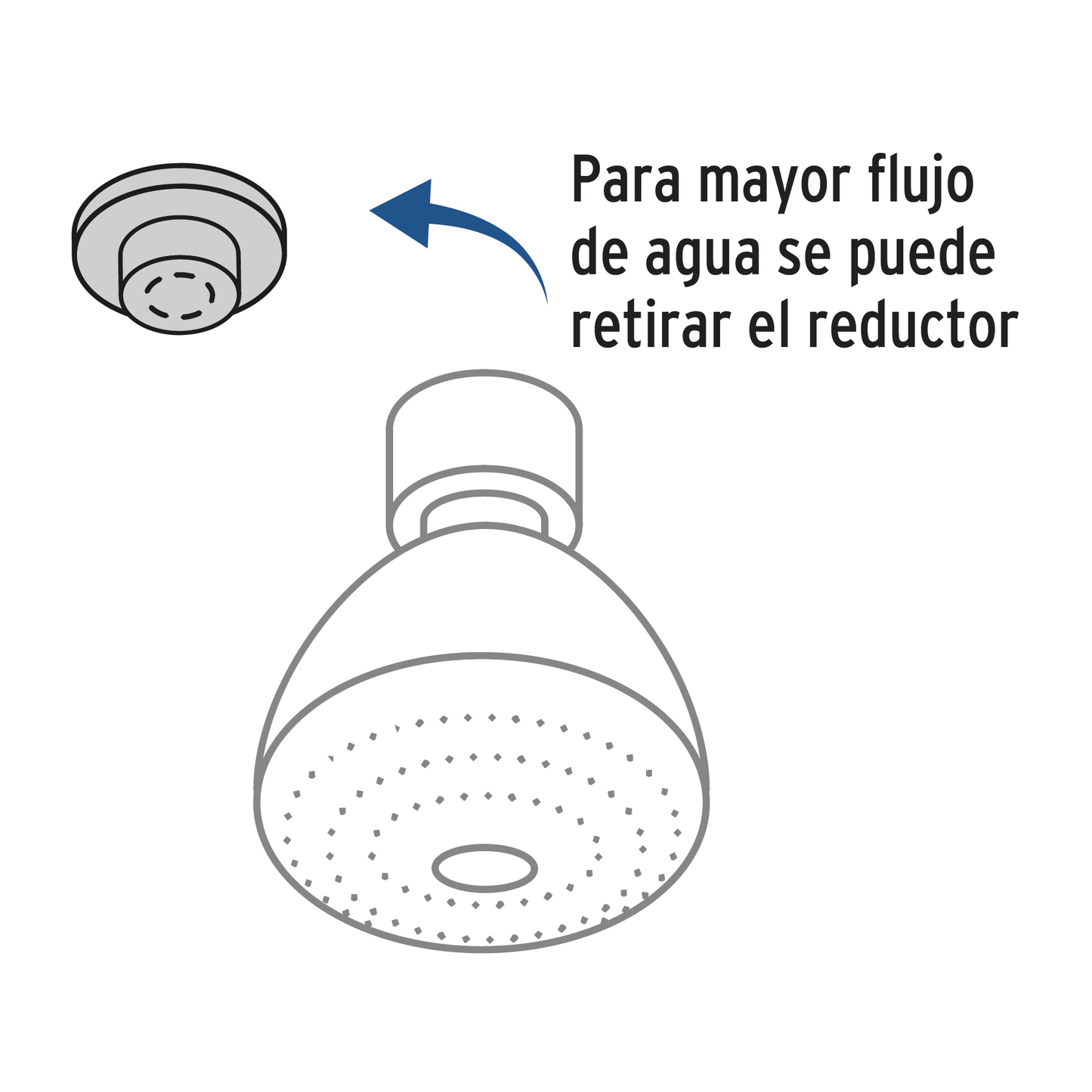 Regadera plástica, 5 funciones, con brazo, Aqua