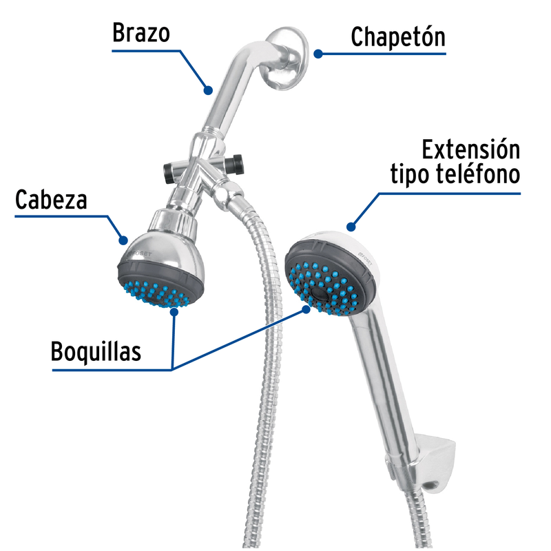 Regadera plástica tipo teléfono, Basic