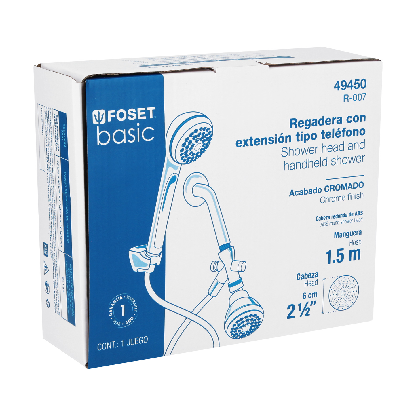 Regadera plástica tipo teléfono, Basic