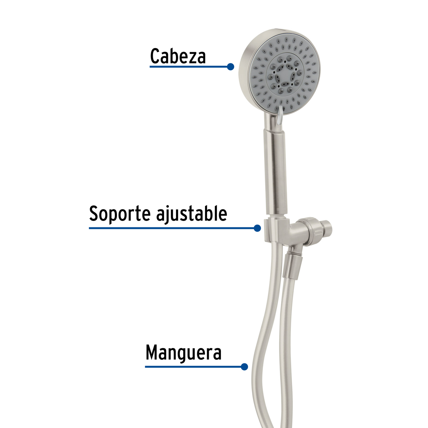 Regadera manual con soporte, satín, Element