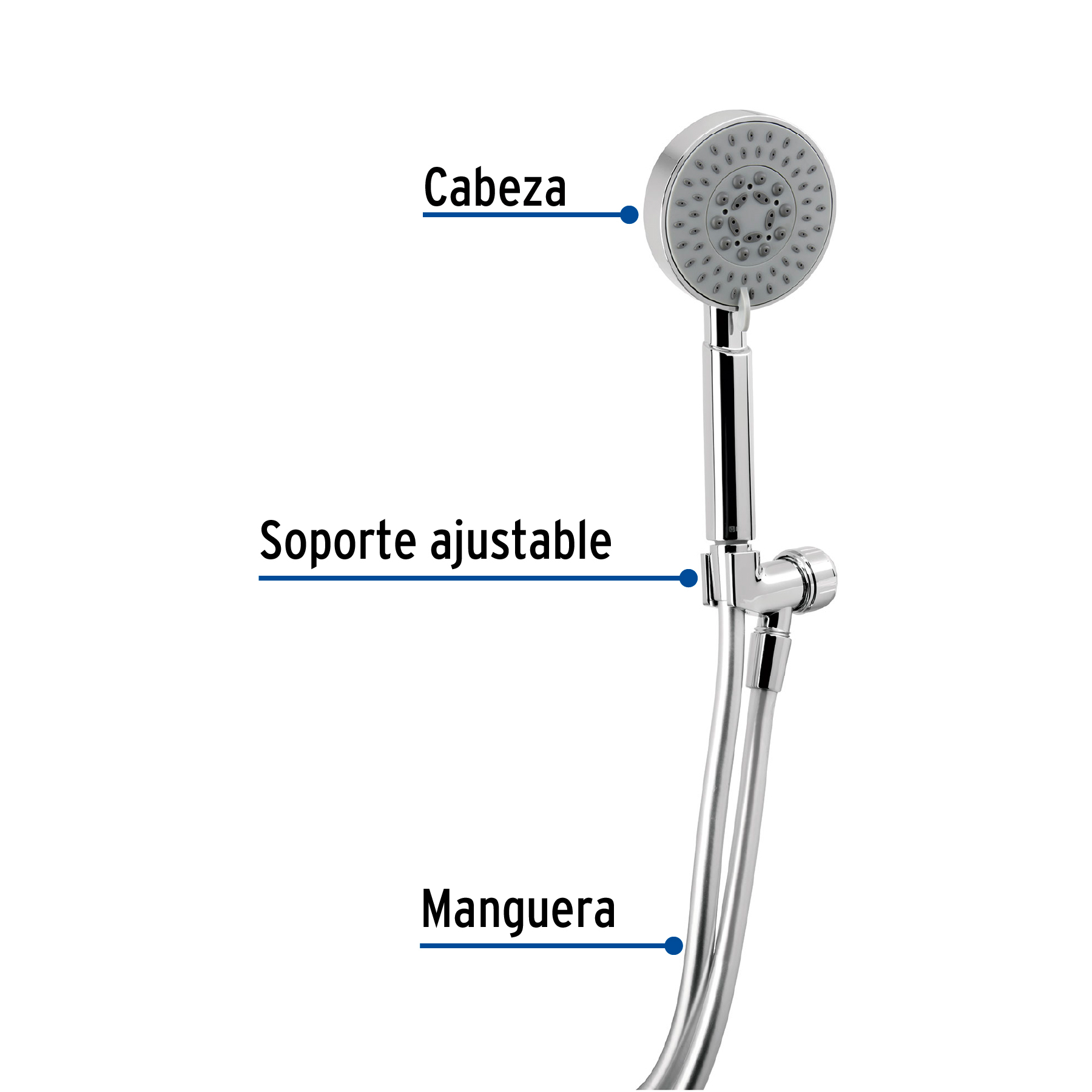 Regadera manual con soporte, cromo, Element