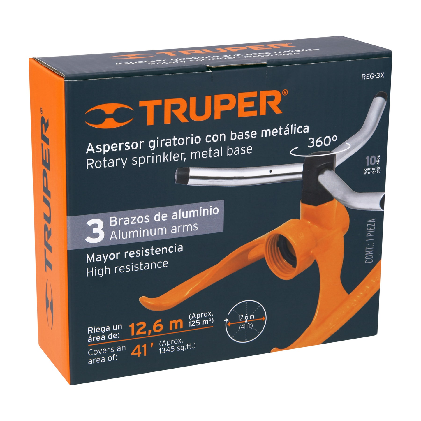 Regadera giratoria con 3 brazos color natural