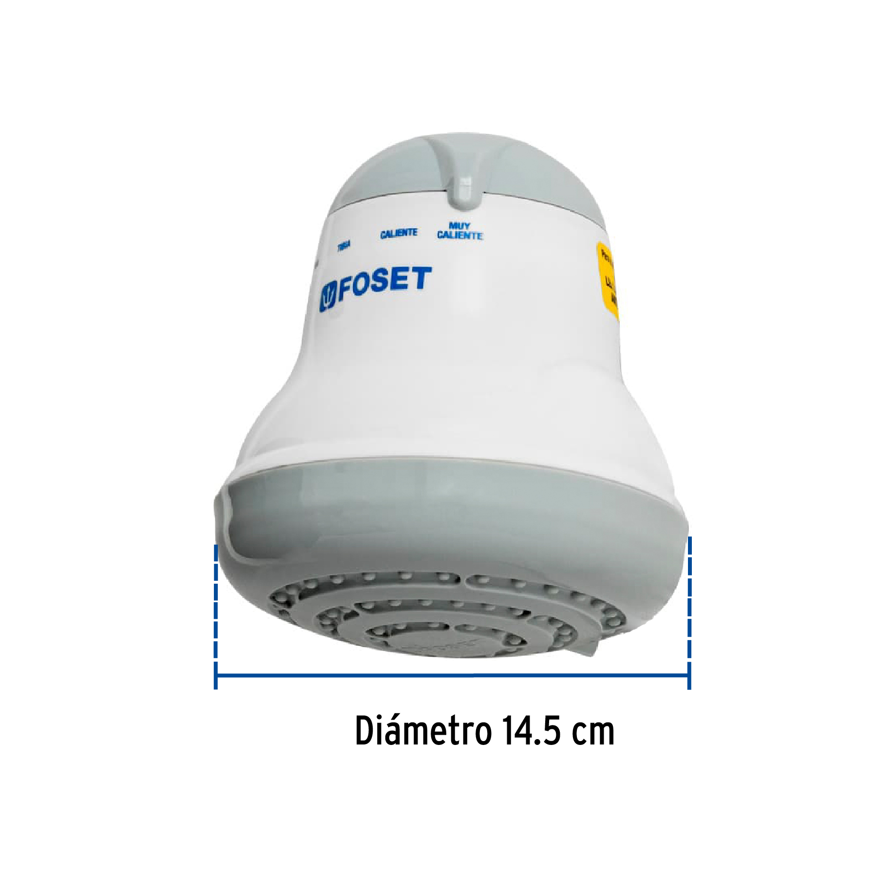 Regadera eléctrica, 4 temperaturas, gris