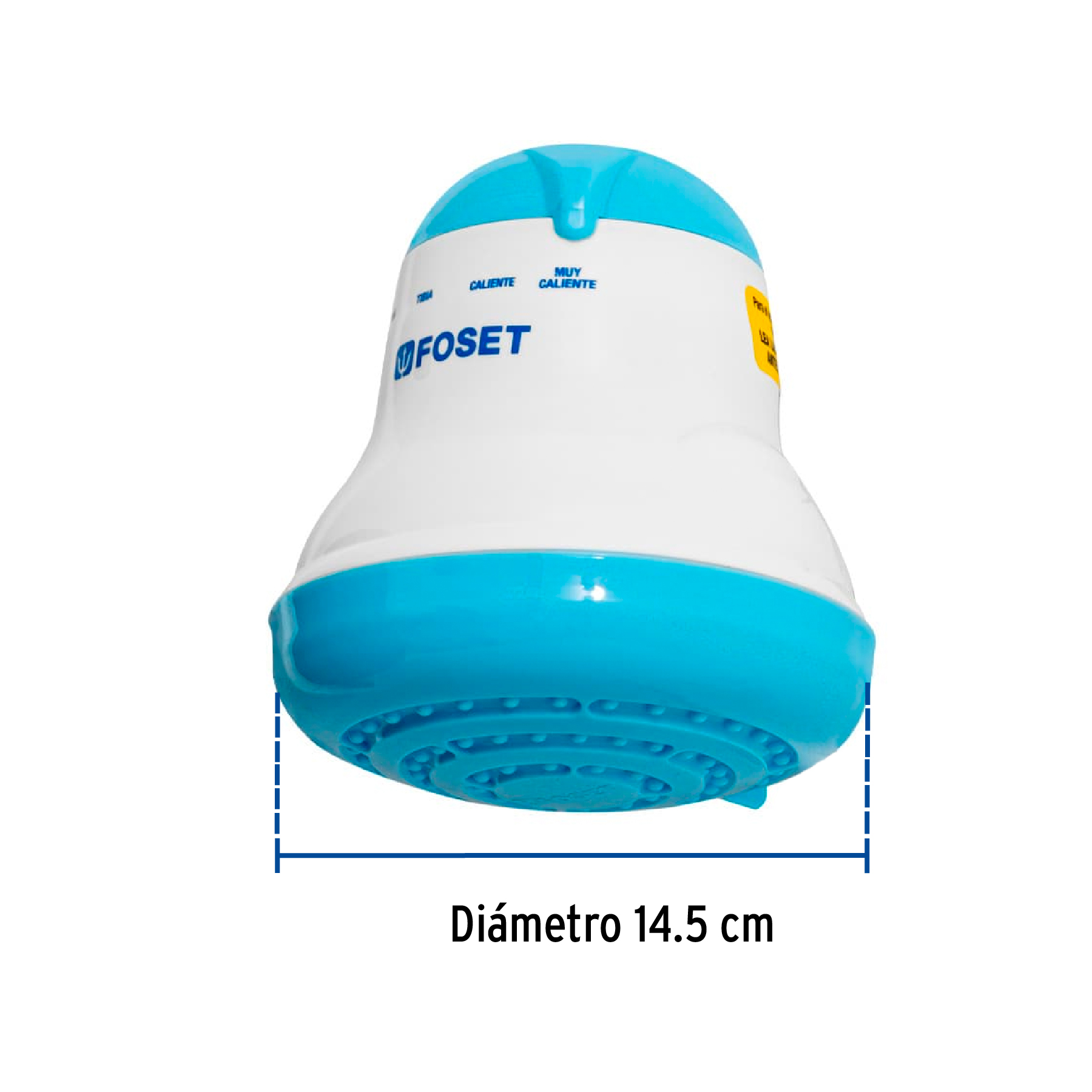 Regadera eléctrica, 4 temperaturas, azul
