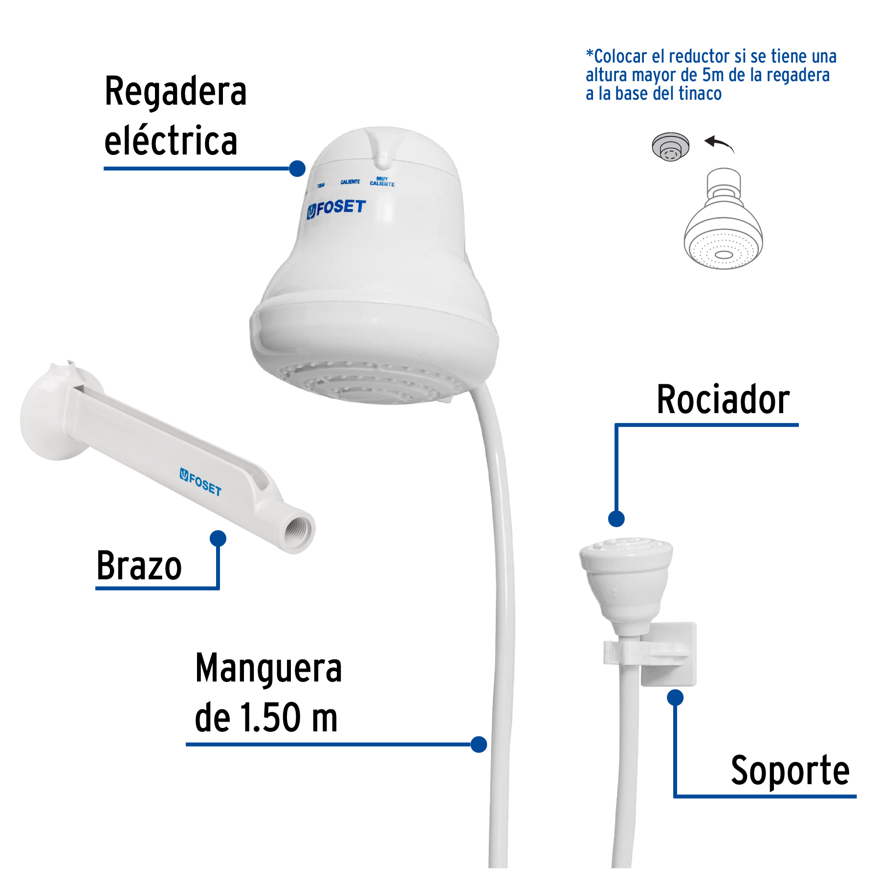 Regadera eléctrica, 4 temperaturas