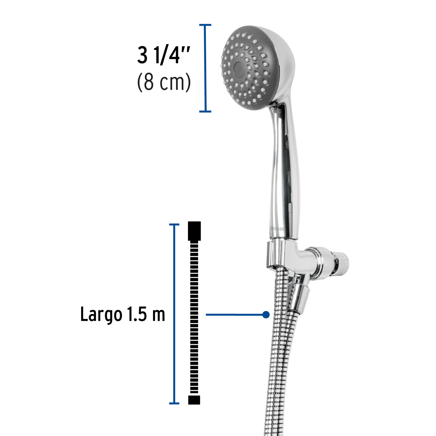 Regadera de teléfono con soporte, 3-1/4"